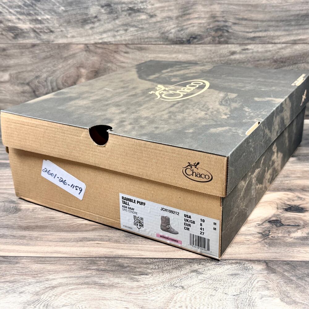 NIB Chaco Ramble Puff Tall Winter Boots 10M Ash Gray Puffer - Picture 9 of 9